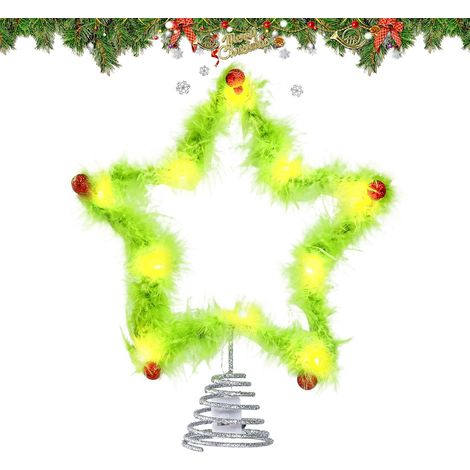 Étoile Cime de Sapin - Étoile de Noël avec Lumières LED Multicolores Décorations Réutilisables pour Fête Et Maison,pour Cheminée (1/5)