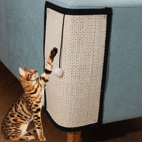 Tapis à griffer pour chat, protège-canapé et meubles, griffoir en sisal naturel, jouet de soin des griffes, tapis à griffer pour chat, protège-meubles (1/5)