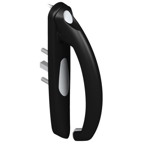 Poignée de porte d'intérieur SEDUCTION 20° – Montage simple – Finition noire – Compatible profils 28 à 38 mm – Sens réversible gauche/droite