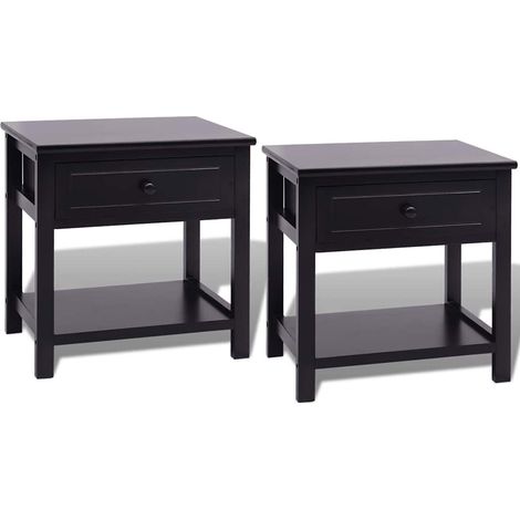 vidaXL Comodini 2 pz in Legno Neri (1/5)