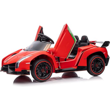 Voiture électrique Lamborghini Veneno Kids Licence 12V 2 moteurs portes ciseaux phares LED musique siège large 3 vitesses télécommande batterie