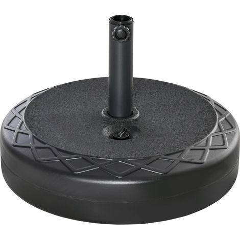 Sonnenschirmständer für den Außenbereich, HDPE, passend für 38/48-mm-Stangen, Schwarz