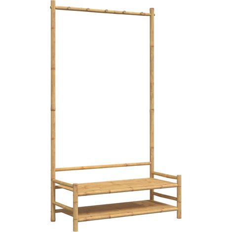 vidaXL Appendiabiti con Ripiani 103x40x183 cm in Bambù (1/5)