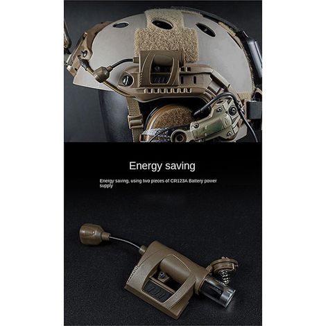 Lampe torche LED marron pour casque d'extérieur, 3 vitesses, idéale pour le vélo, la pêche et les activités de plein air. (1/5)