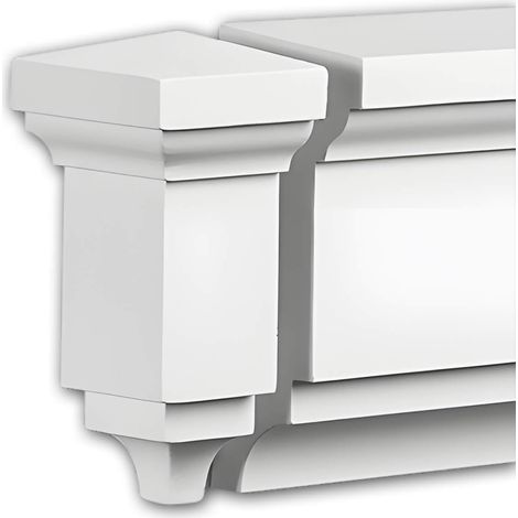 Stirnelement Profhome 482131 Fassadenelement Fassadenstuck Zierelement Neo-Klassizismus-Stil weiß