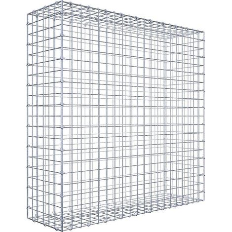 Gabiondeco - Gabion 100 cm x 100 cm x 30 cm (L x H x P). mailles 5 x 5 cm. Fermeture par anneaux en c - Made in Germany (1/5)