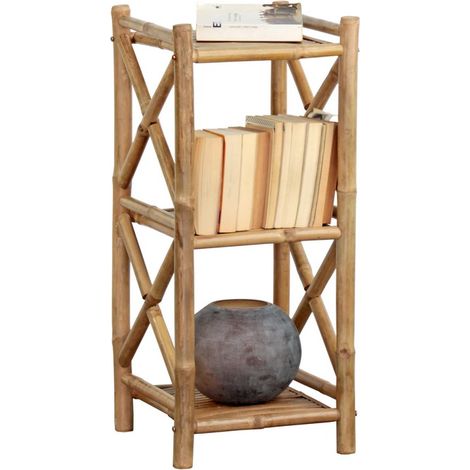 Scaffale in bambù 3 ripiani 35x35x81 cm