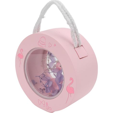 Lampe flamant rose murale double face transparente romantique à piles, figurines de flamants roses en résine