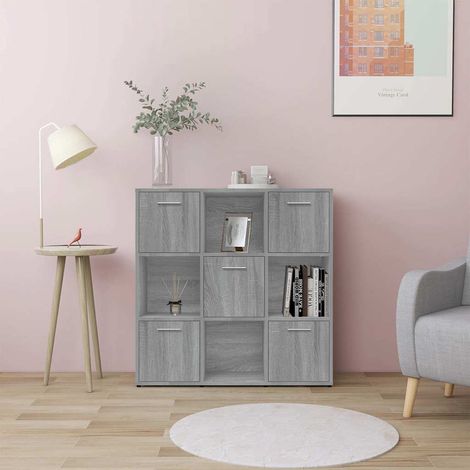 vidaXL Estantería madera contrachapada gris sonoma 90x30x90cm (1/5)