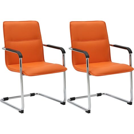 2er Set Freischwinger Seattle Kunstleder orange (1/5)