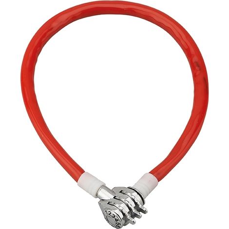 Antifurto bici a combinazione 0,50m cavo d'acciaio colorato, 3 cifre - THIRARD