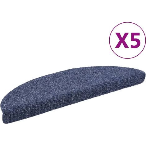 Bandes adhésives pour marches d'escalier, lot de 5, 56 x 17 x 3 cm, bleues, semi-circulaires (1/5)