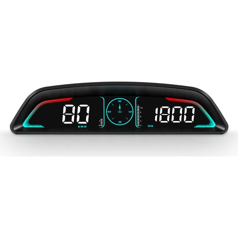 B3 Affichage Tête Haute HUD Intelligent OBD2 - Moniteur Multifonction avec Vitesse, Régime Moteur, Température Eau, Tension Batterie et Alarme de Dépassement-Alovez