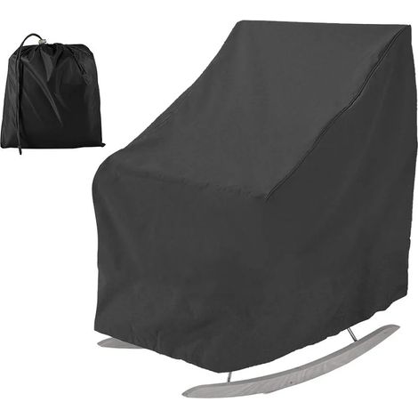 Housse de Chaise à Bascule imperméable en Tissu Oxford Robuste pour véranda inclinable et Meubles d extérieur Noir (1/5)