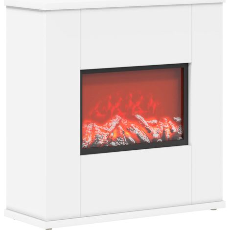 Chimenea eléctrica Blanco 47 x 18 x 48 cm Madera de ingeniería vidaXL (1/5)