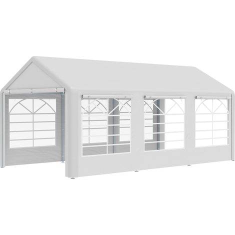 Tente de réception 3x6 m 4 parois 3 fenêtres barnum mariage blanc