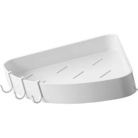 Wandmontiertes Badezimmerregal, vielseitig einsetzbar, moderner minimalistischer Stil, bohrfreies, schwebendes Regal für Badezimmer, weiß (1/5)
