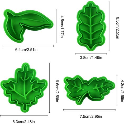 DIY-Springform in Blattform (4-teilig), Ausstechform, einfarbige Boxverpackung (1/5)