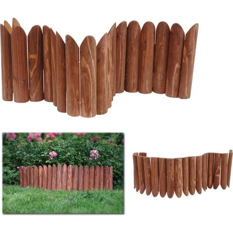 Multipack 4 pz bordo ornamentale per giardino in legno ciliegio mezzo trochetto