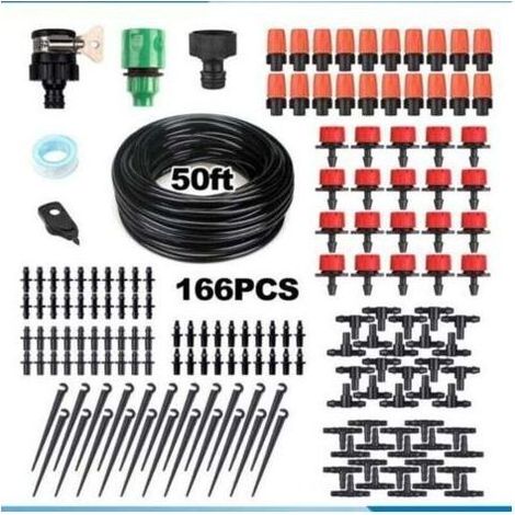 Kit Irrigation Goutte à Goutte, d'arrosage automatique système DIY Avec arrosage Micro Arroseur et 25m Tuyaux, pour jardin serre potager pelouse H681 (1/4)