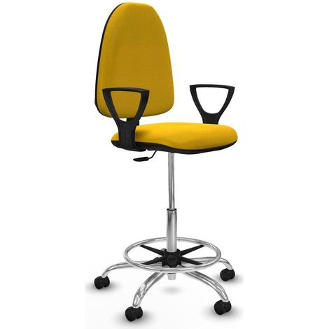 piqueras-y-crespo Modelo Ergonómico silla y taburete amarillo
