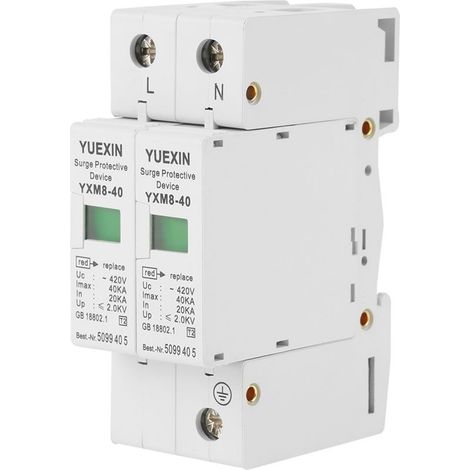 Parafoudre 2P 40kA 220V – Protection contre surtensions – Boîtier ignifuge – Installation rapide pour systèmes électriques domestiques (1/5)