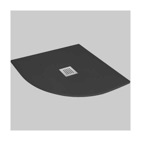 PIATTO DOCCIA SEMICIRCOLARE EFFETTO PIETRA ANTRACITE 80X80 cm MADE IN ITALY