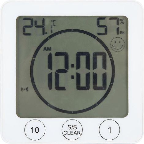 Digitales Thermometer-Hygrometer mit Uhr für Zuhause, Bad und Küche – Multifunktionales Display (1/5)