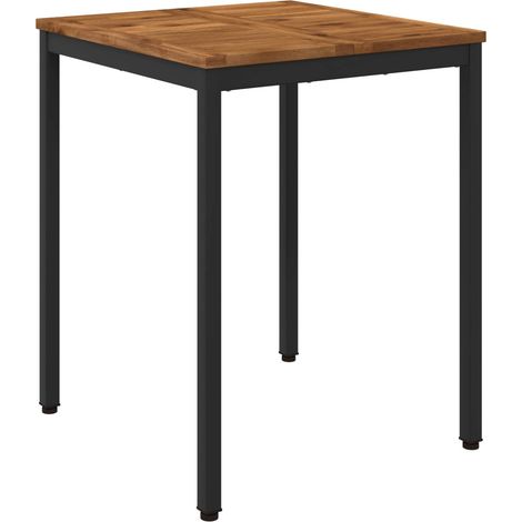 Table de dîner de jardin Naturel et noir 60 x 60,5 x 75 cm vidaXL