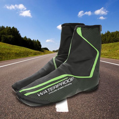 Couvre-chaussures de vélo imperméables, protection thermique pour vtt, couvre-chaussures de vélo de montagne avec doublure polaire (1/5)