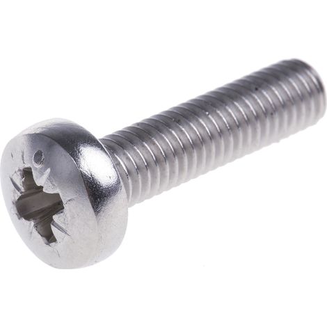 Vis à métaux RS PRO M5 à tête Cylindrique Pozidriv en Acier Inoxydable, 20mm ( Prix pour Sachet de 100 )