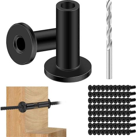 80 manchons de protection en acier inoxydable noir (1/5)