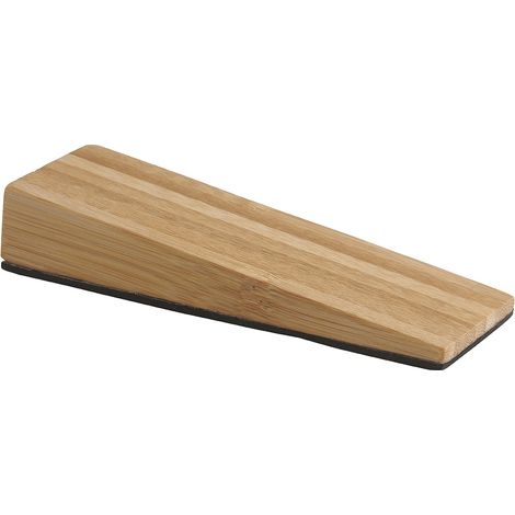 Fermaporta a cuneo in legno bambù naturale, base antiscivolo in gomma - THIRARD
