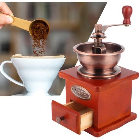 Moulin à café manuel vintage avec manivelle pour moudre les grains à la maison (1/5)