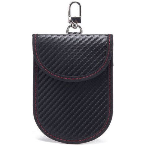 Etui Anti RFID Clé Voiture Signal Blocage Faraday Pochette Sac, Lot de 2 Pochettes Blocage Signal RFID pour Clé Voiture, Étui de Protection Anti RFID en Fibre de Carbone (1/4)