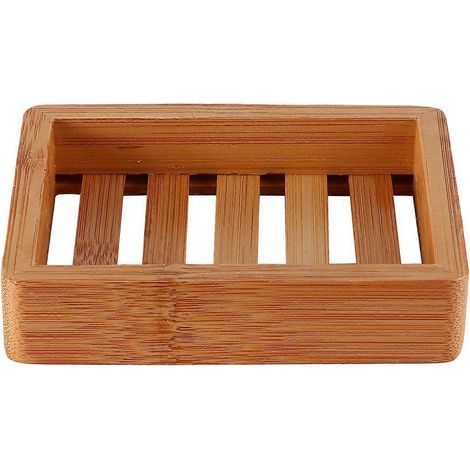 Kreative Seifenschale aus Holz, praktischer Seifenbehälter, Seifenhalter (Holzfarbe) – 10,9 x 8,7 x 2,2 cm (1/2)
