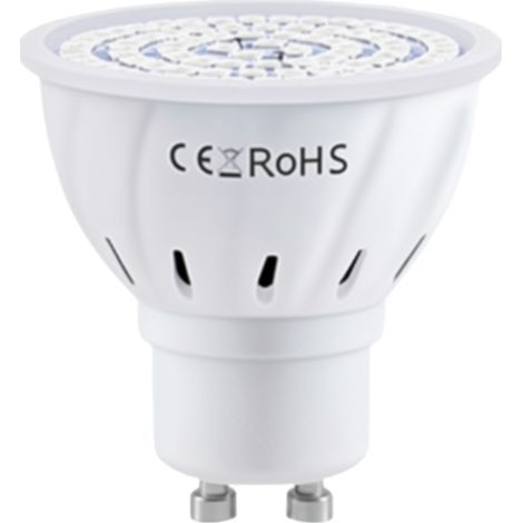 Ampoule LED GU10 spectre complet 80 LED, favorise croissance et floraison, idéale cultures hydroponiques (blanc)