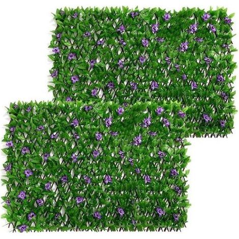 Artificielle de Feuilles de Lierre, Clôture d'intimité Extensible, Brise Vue Jardin Haie Artificielle en Rouleau, Haie Feuillage Artificiel écran de Balcon pour Cour