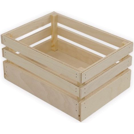 Lupia - Cassetta Contenitore in Legno Naturale, Design Vintage, Multiuso per Casa e Giardino, Decorazioni per Eventi, Centro Tavola Festività, Realizzato in Italia 15x21 Altezza 10 cm