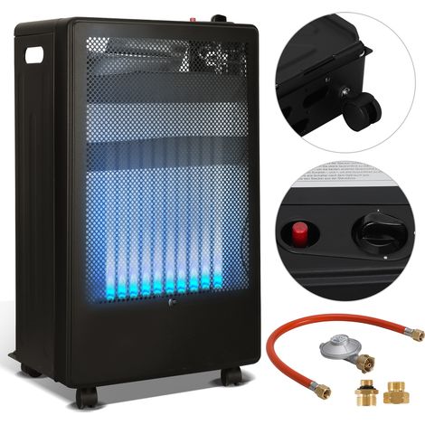 Wolketon Estufa de gas de llama azul de 3,8 kW, 2 niveles de calor, encendido piezoeléctrico, para GLP, butano y propano (1/5)