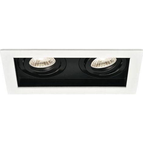 Support 2x spots Beta R5 rectangle blanc/noir MR16 GU10/GU5.3 (1/5)