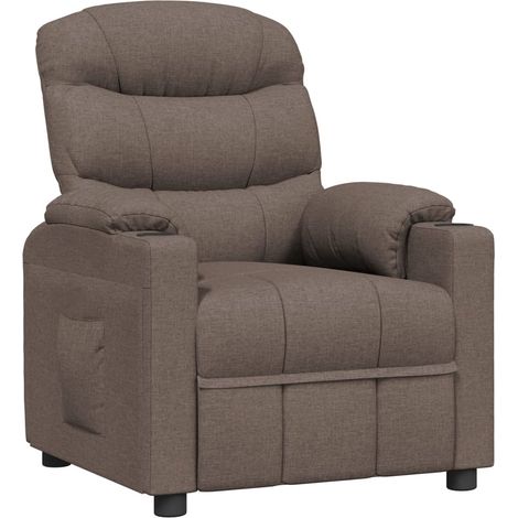 Recliner Chair Taupe Fabric vidaXL