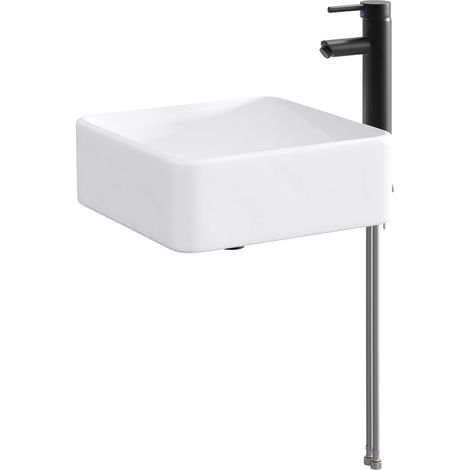 vidaXL Bathroom Wash Basin Matte Black 36.5 x 36.5 x 13 cm Metal