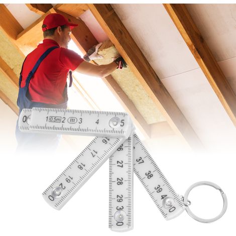 2 Règles pliantes ABS 0,5m avec anneau porte-clés pour carrelage et menuiserie, pliables et portables. (1/5)