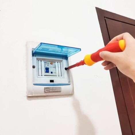 Ensemble de 7 tournevis électriques isolés, ensemble d'outils de réparation multifonctionnels 14 en 1 pour électricien, avec embouts en alliage interchangeables. (1/3)