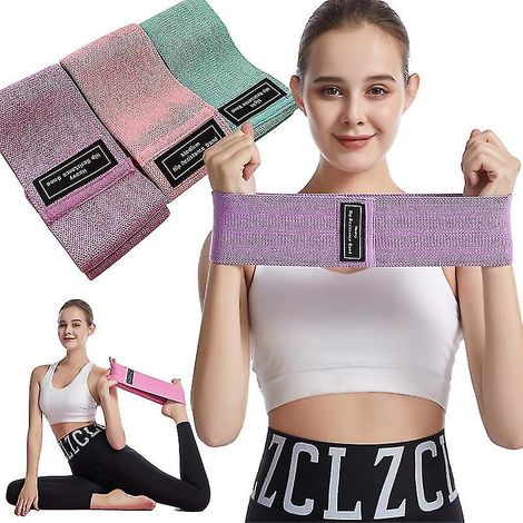 Set mit 3 Widerstandsbändern für Fitness, Yoga, Pilates und Krafttraining. (1/5)
