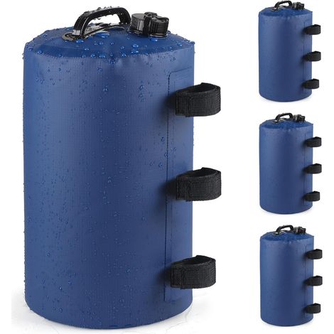 4 Pièces Poids pour Tonnelle 10L PVC Sac de Lestage pour Pieds de Tente Pop-up Poids Tonnelles de Jardin Exterieur avec Dispositif Anti-Reflux pour Auvent Parasol(Bleu) (1/4)