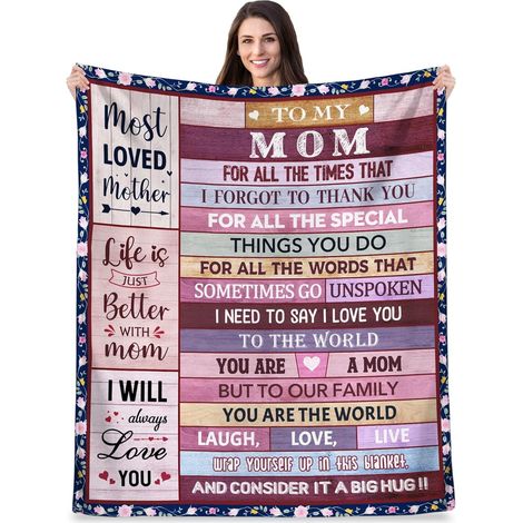 Couverture Flanelle - 203 x 152 cm - Pour Femme - Idée Cadeau Maman - Usage Intérieur - 1 Pièce (1/5)