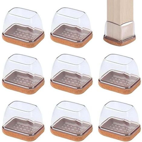 Silicone Chair Leg Protectors - Scratch Resistant and Noise Reducing - Pack of 8, Clear, 3.2 x 2.2cm, Scratch Resistant and Noise Reducing, Perfect for Chair (1/4)