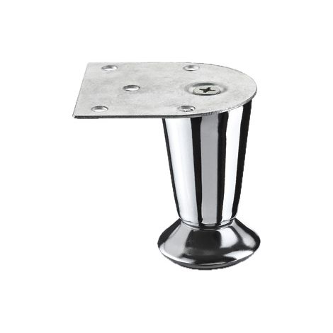 Pata para mueble cilíndrica HETTICH fija de acero cromado gris - H. 70 mm HETTICH